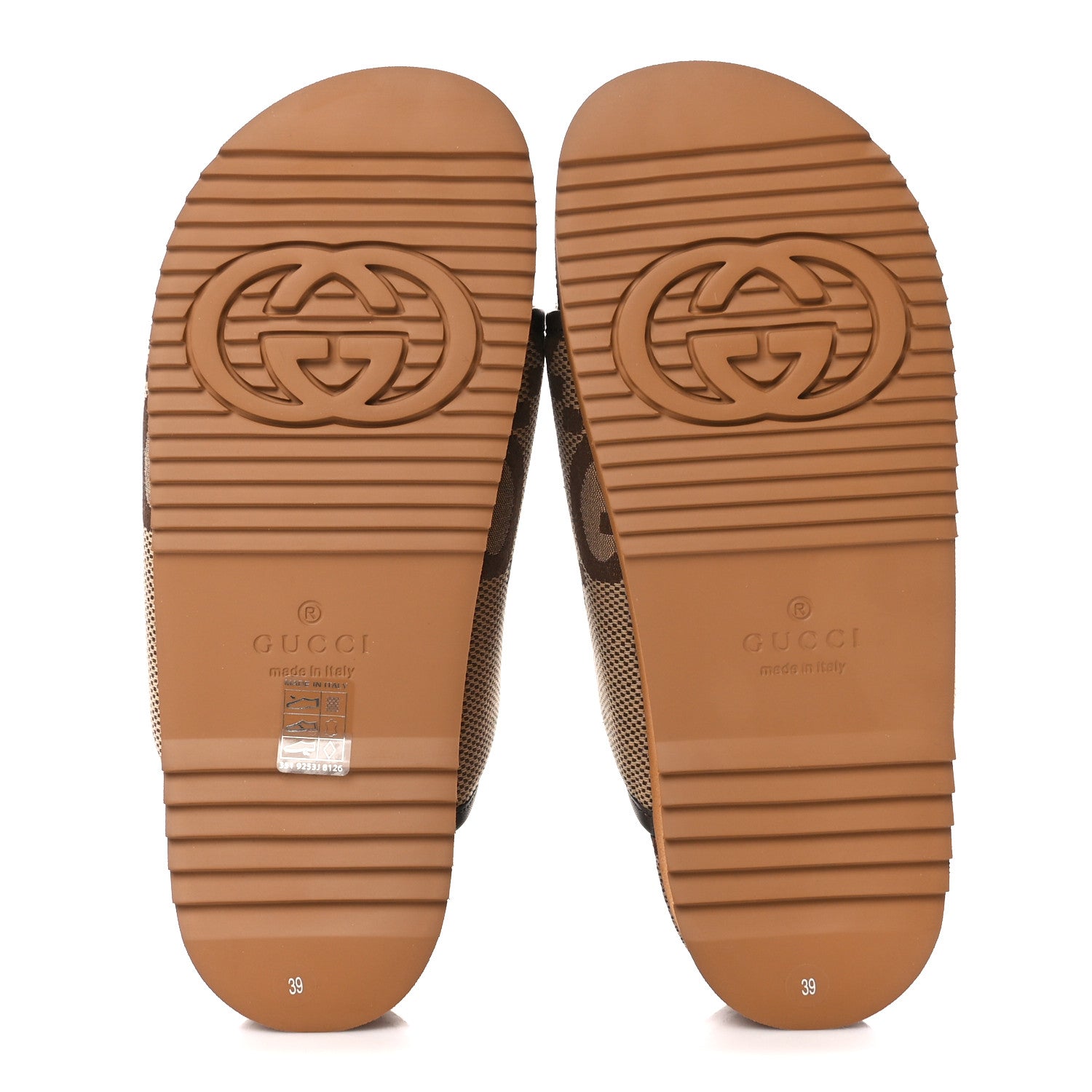 Gucci Monogram Jumbo GG Nappa Samoa Platform 40mm Slide Sandals 39 Camel Ebony New Acero 5 of 10