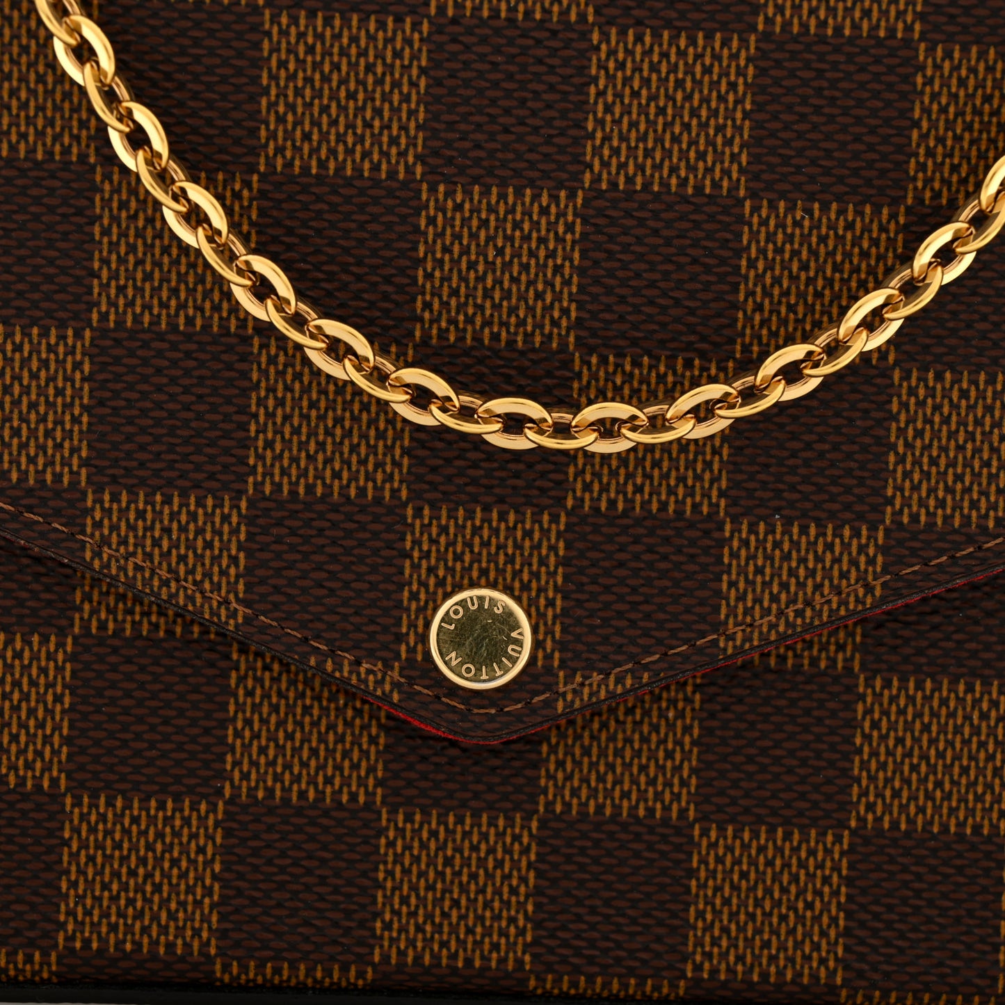 Damier Ebene Pochette Felicie Chain Wallet