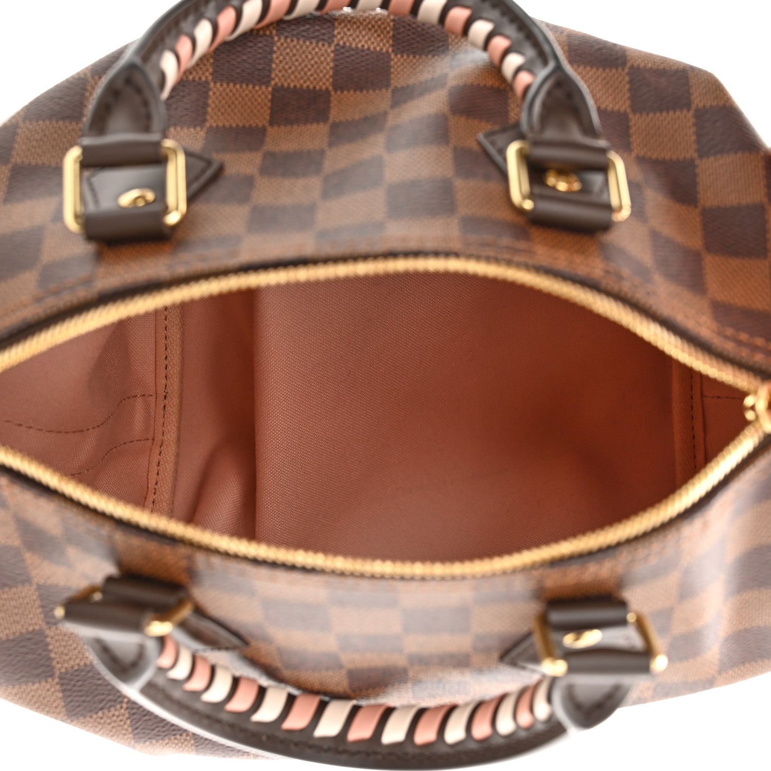 Louis Vuitton Damier Ebene Braided Speedy Bandouliere 25 Pink 5 of 10