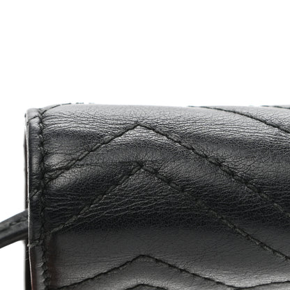 Gucci Calfskin Matelasse GG Marmont Card Case Wallet Black 9 of 11