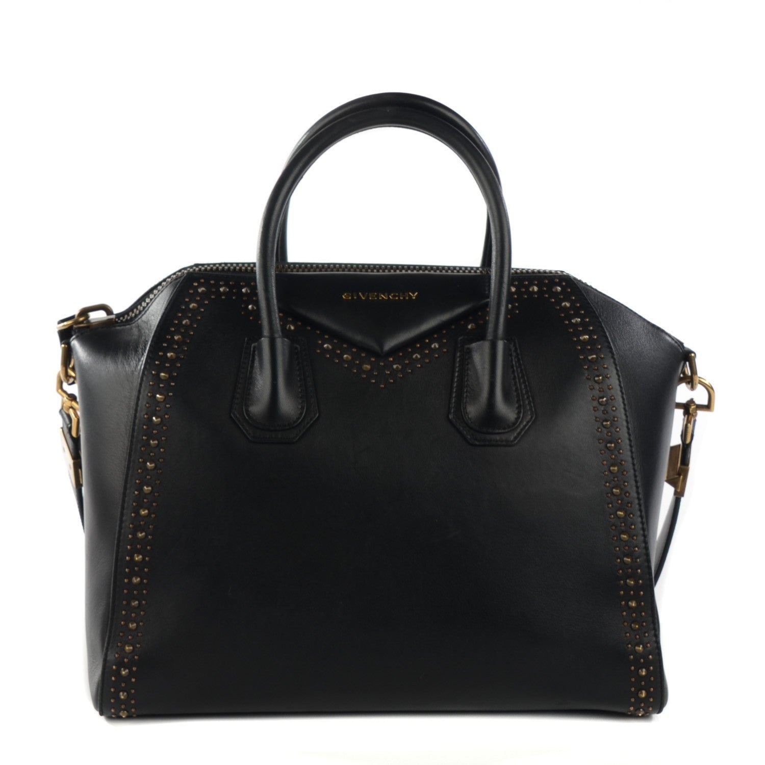 Givenchy Calfskin Medium Studded Antigona Black 1 of 12