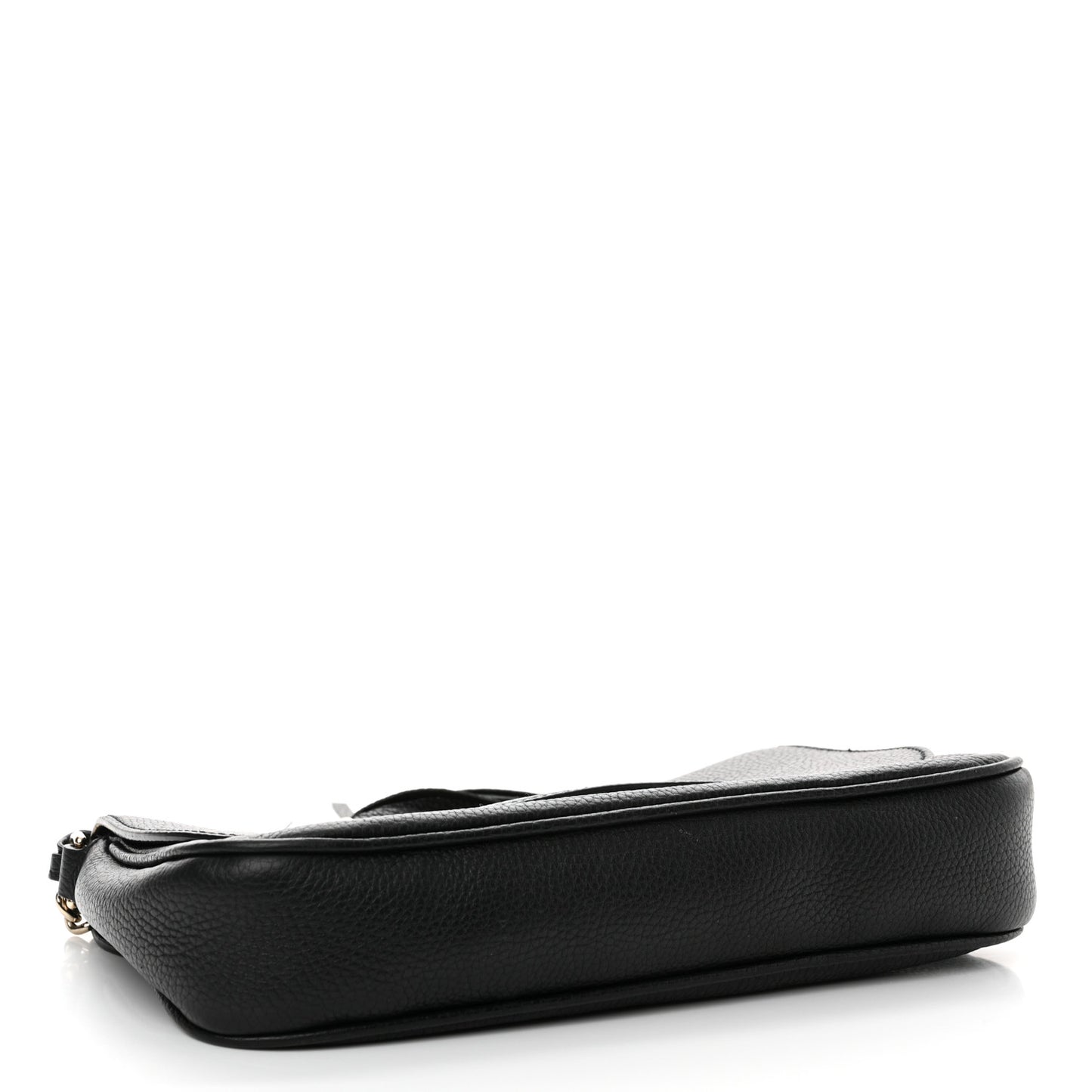 Pebbled Calfskin Medium Soho Flap Crossbody Black