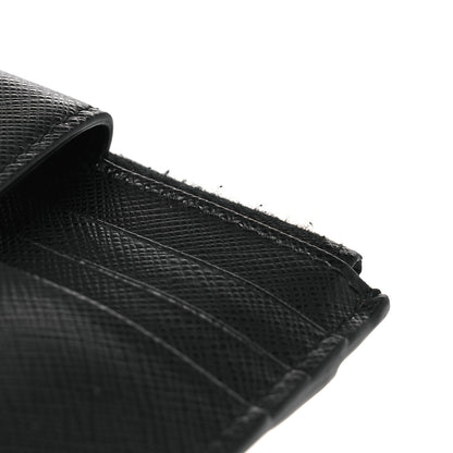 Prada Saffiano Triangle Zip Card Holder Black 16 of 20