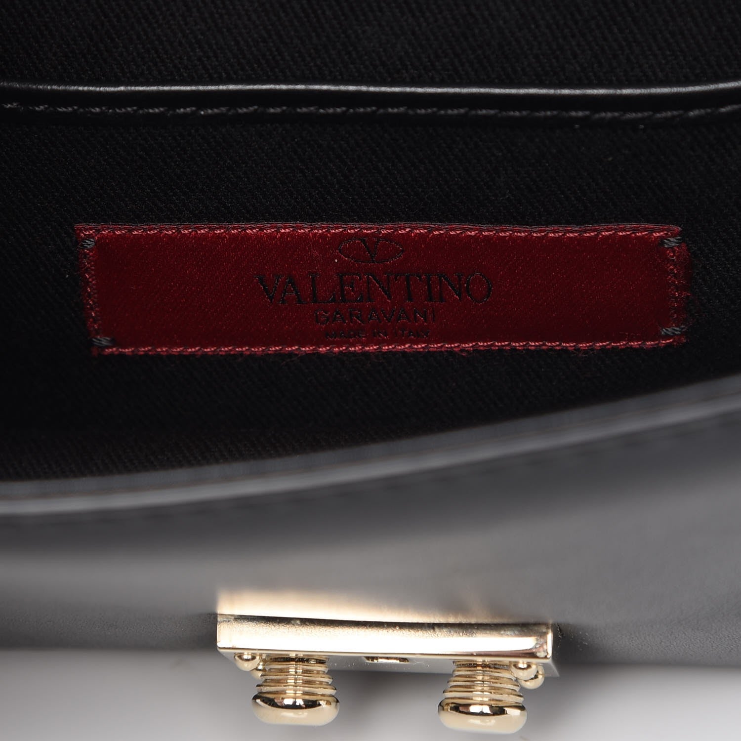 Valentino Garavani Vitello Mini Glam Lock Rockstud Flap Black 7 of 8
