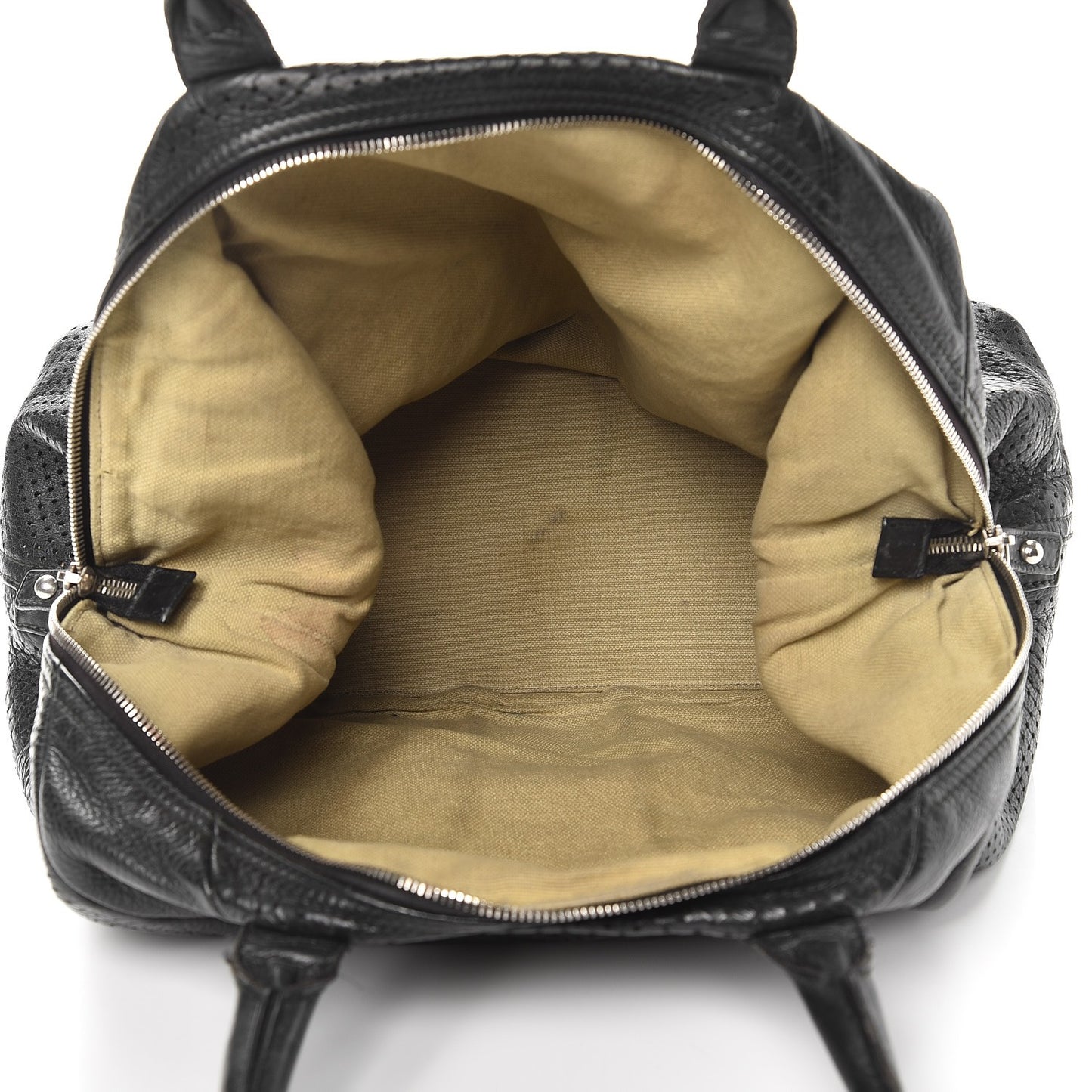 Perforated Calfskin Medium Easy Y Sac Black