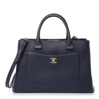Chanel Grained Calfskin Small Neo Executive Shopper Tote Navy 1 of 12