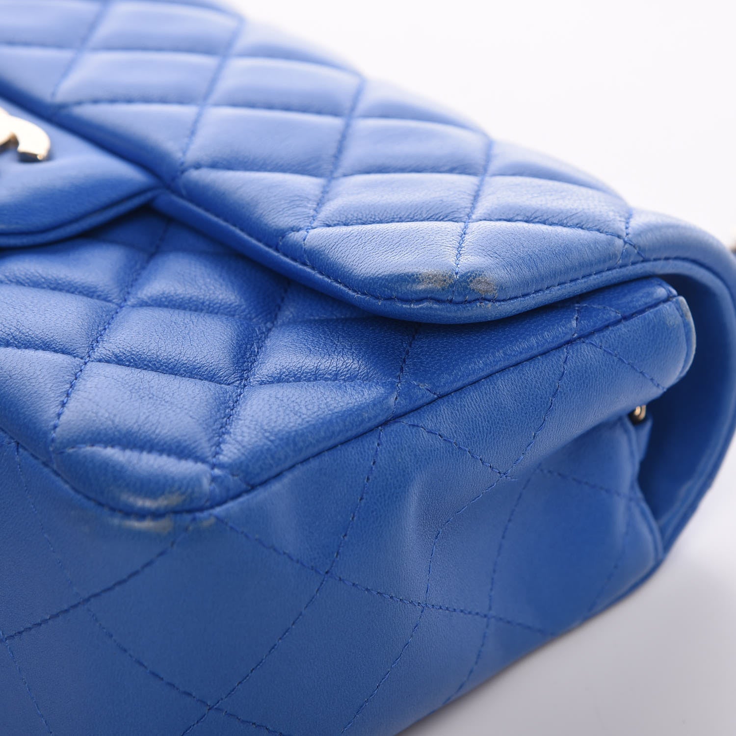 Chanel Lambskin Quilted Mini Rectangular Flap Blue 17 of 18