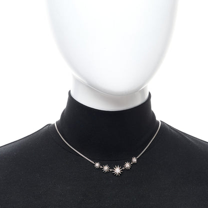 David Yurman Sterling Silver Diamond Starburst 5 Station Necklace 2 of 5