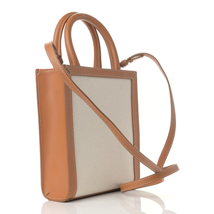 Celine Canvas Calfskin Mini Vertical Cabas Natural Tan 3 of 10