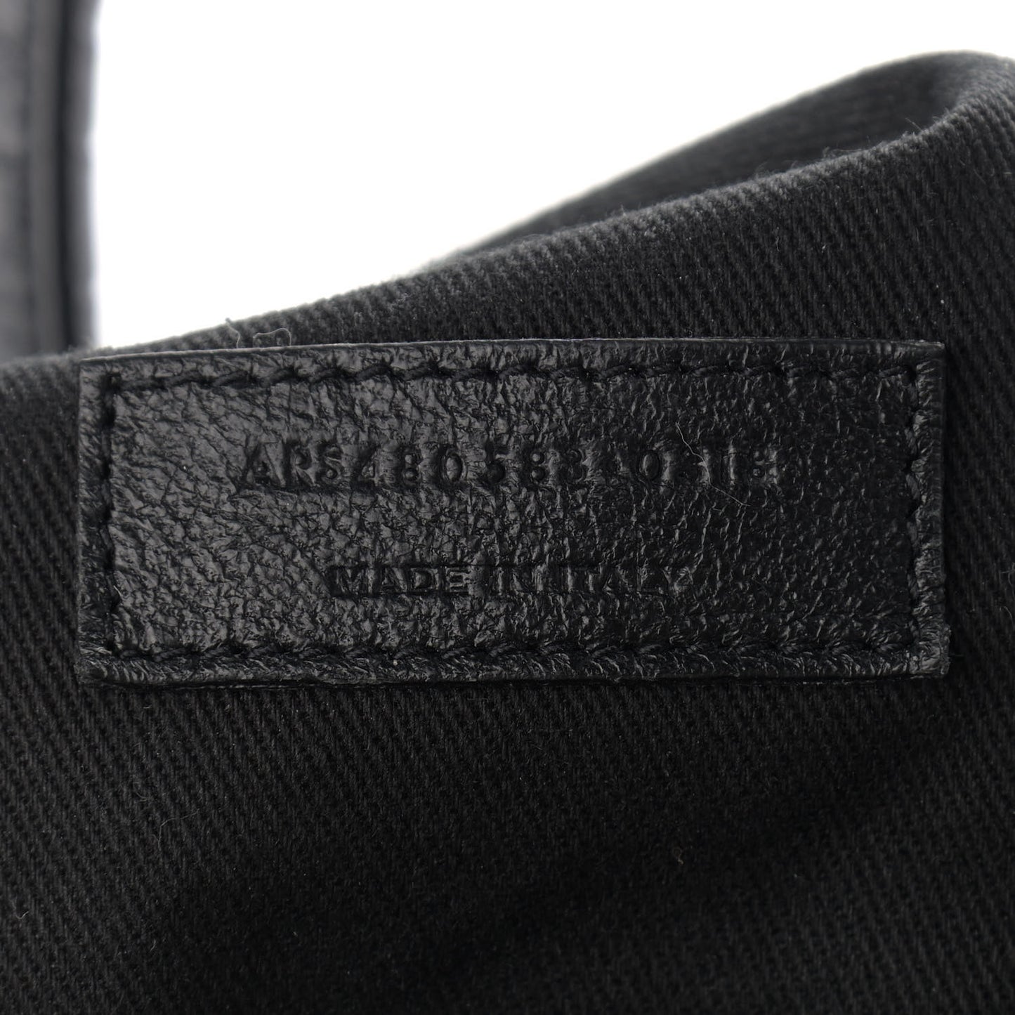 Calfskin Crocodile Embossed Souple North South Tote Black