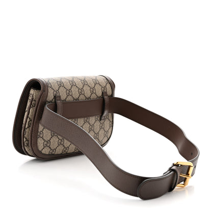 Gucci GG Supreme Monogram Textured Dollar Calfskin Blondie Belt Bag 80 32 Beige Ebony New Acero 3 of 10