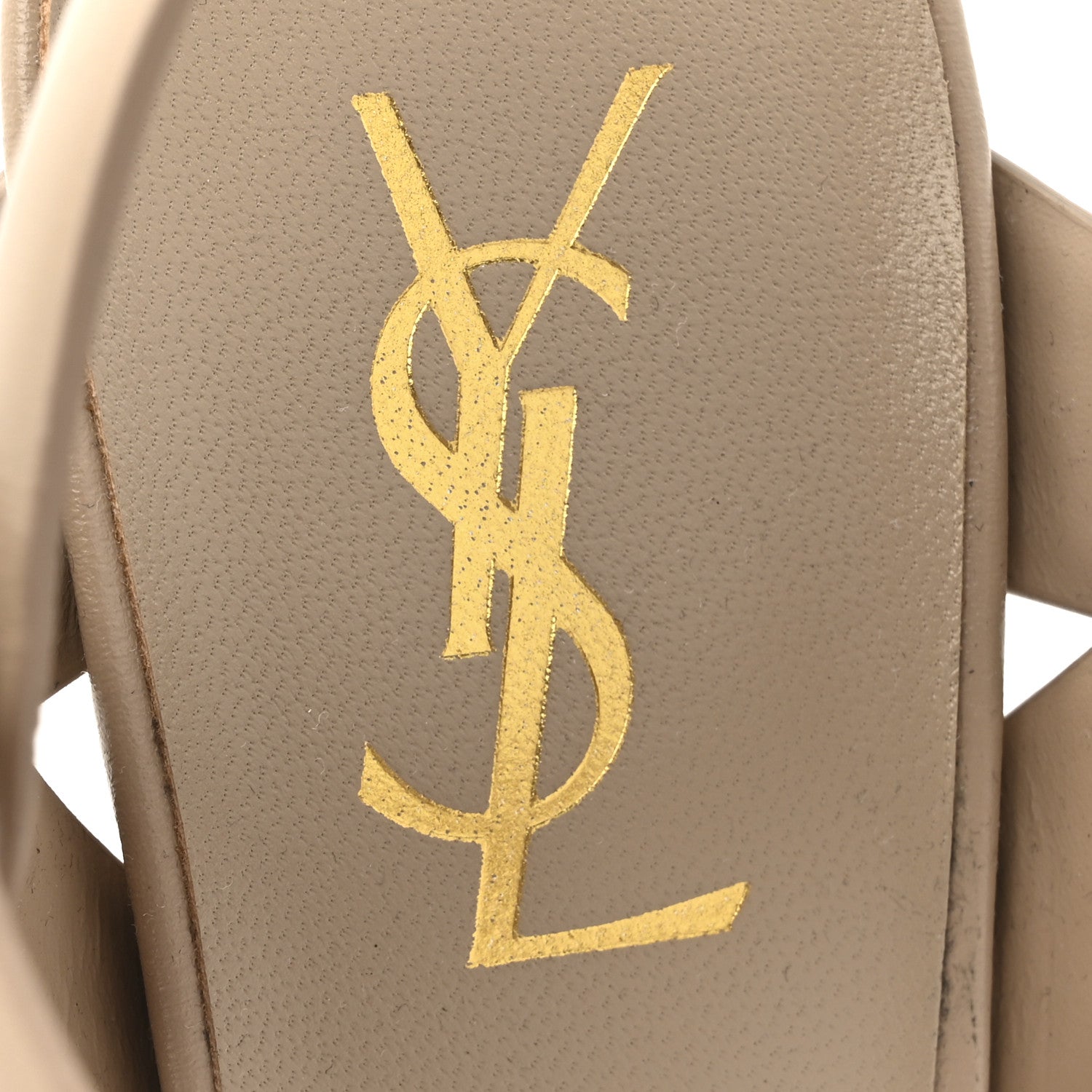 Saint Laurent Calfskin Tribute 105 Platform Sandals 37.5 Dark Beige 8 of 11