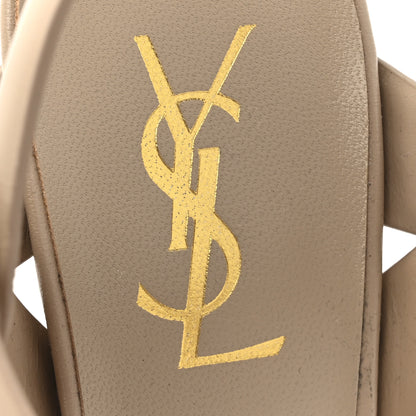 Saint Laurent Calfskin Tribute 105 Platform Sandals 37.5 Dark Beige 8 of 11