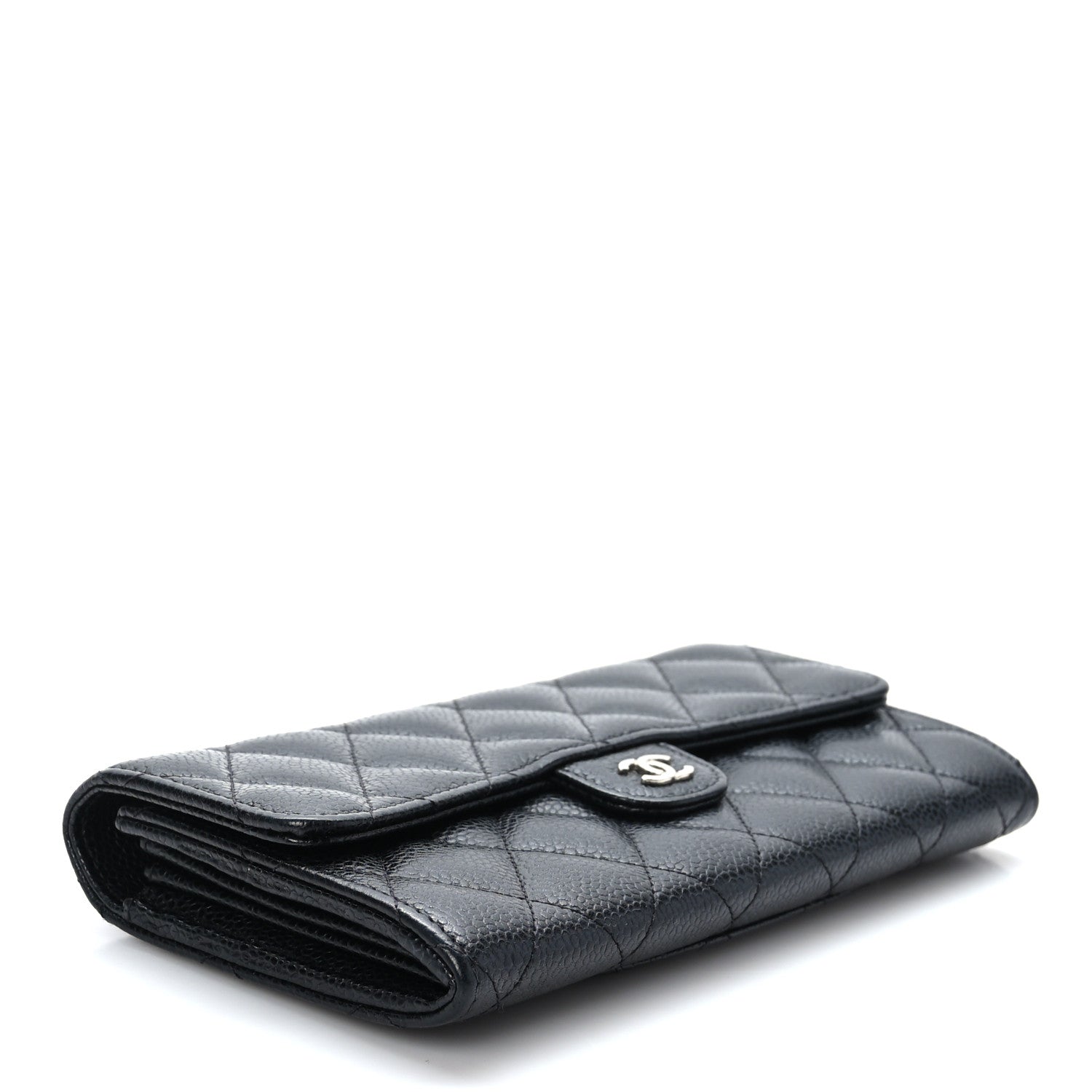 Chanel Caviar Quilted Large Gusset Flap Wallet Black 4 of 9