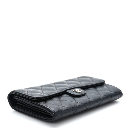 Chanel Caviar Quilted Large Gusset Flap Wallet Black 4 of 9