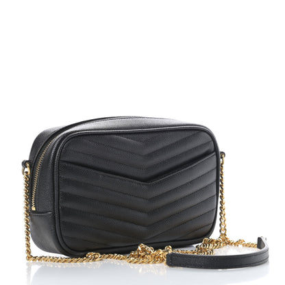 Saint Laurent Grain De Poudre Matelasse Monogram Mini Lou Camera Bag Black 3 of 10