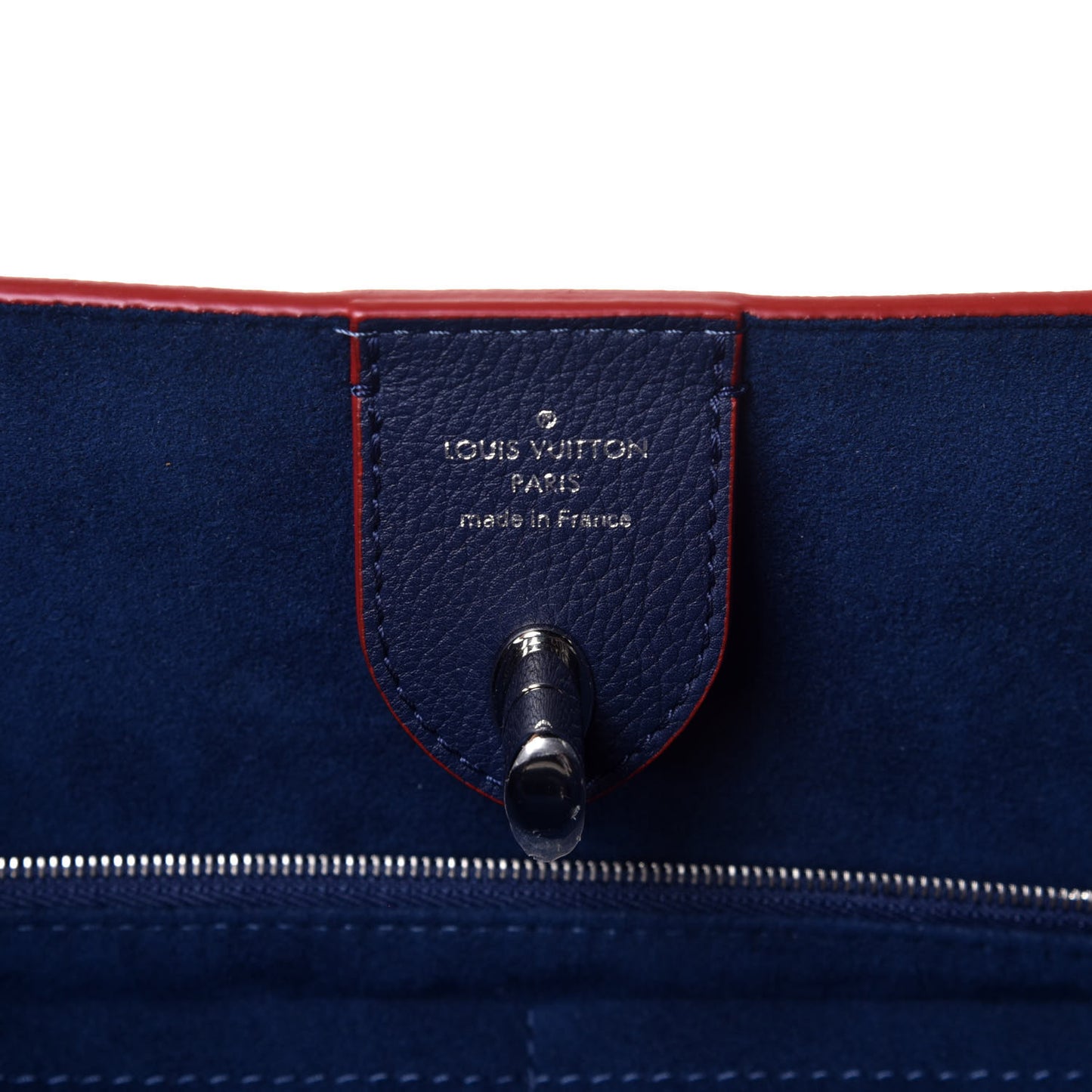 Calfskin Lockme Go Tote Marine Rouge