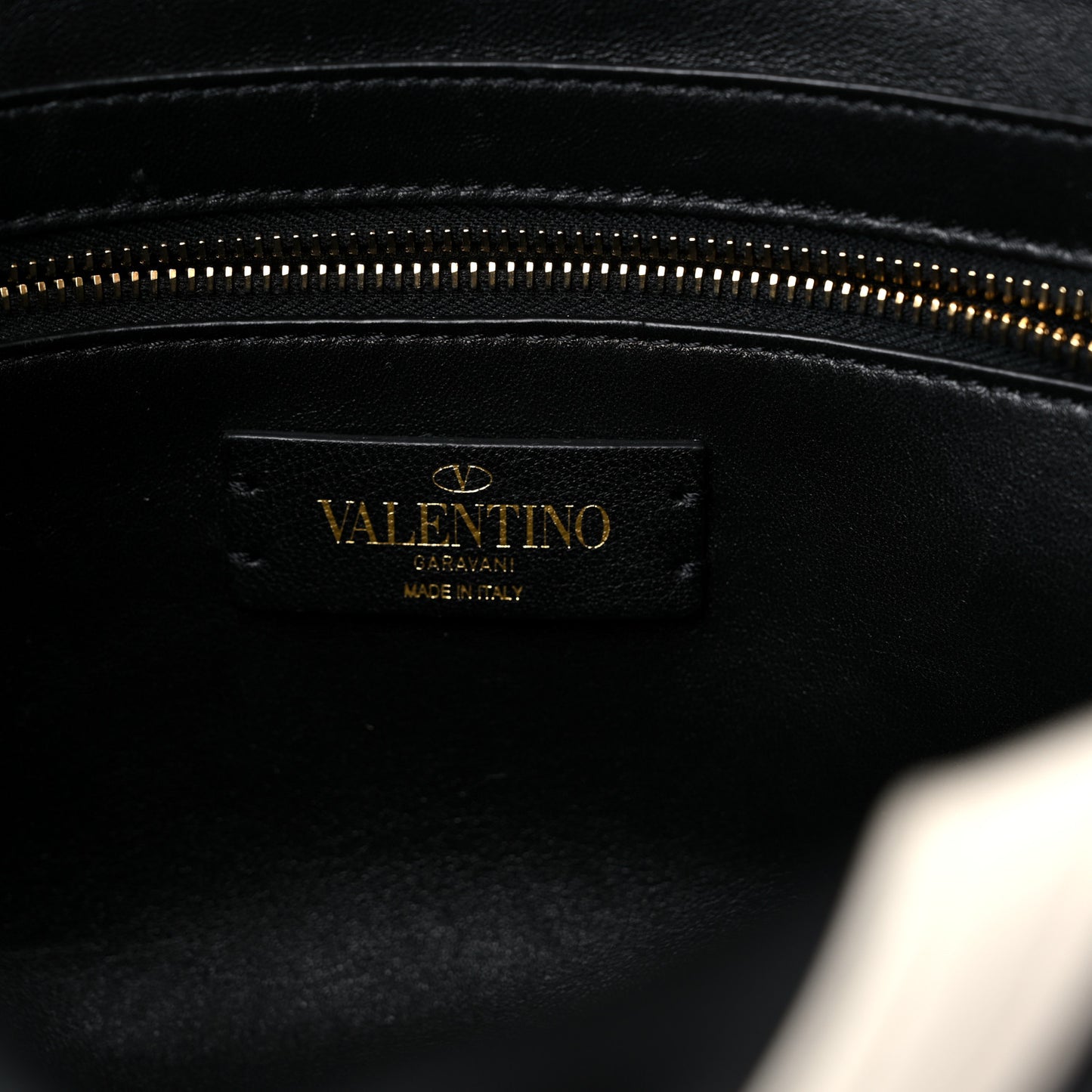 Nappa Large Roman Stud Shoulder Bag Black White