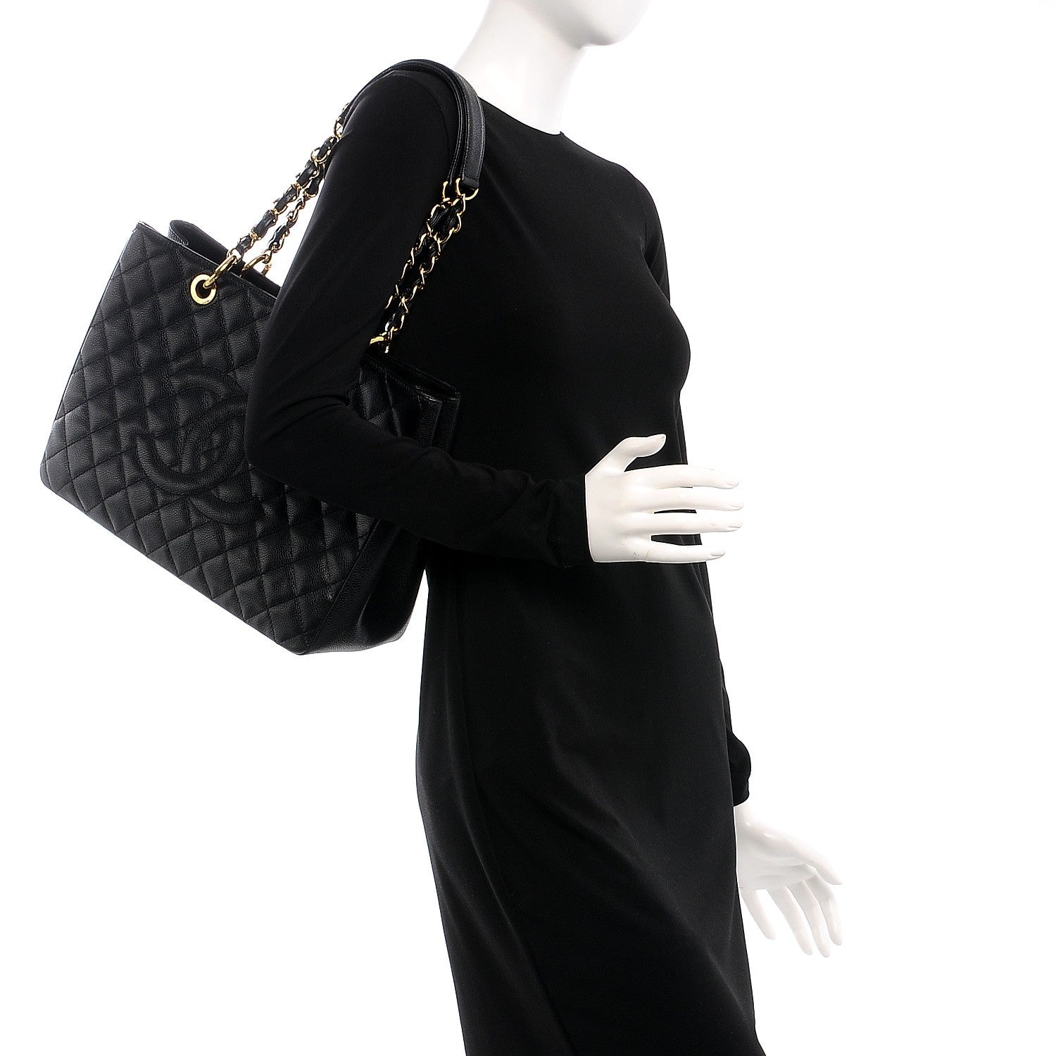 Chanel Caviar Quilted Grand Shopping Tote GST Black 2 of 8