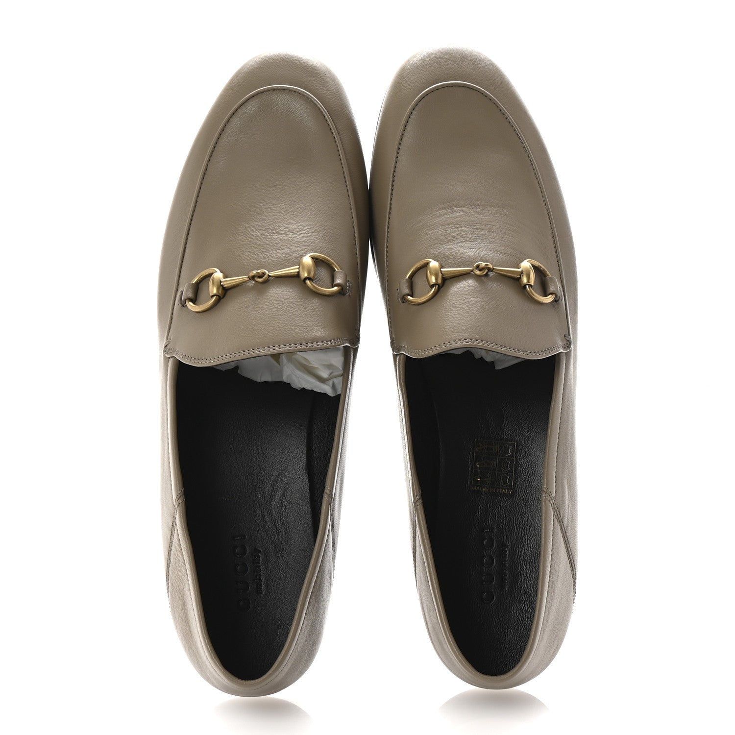 Gucci Lambskin Womens Brixton Horsebit Loafers 40 Mud 2 of 10