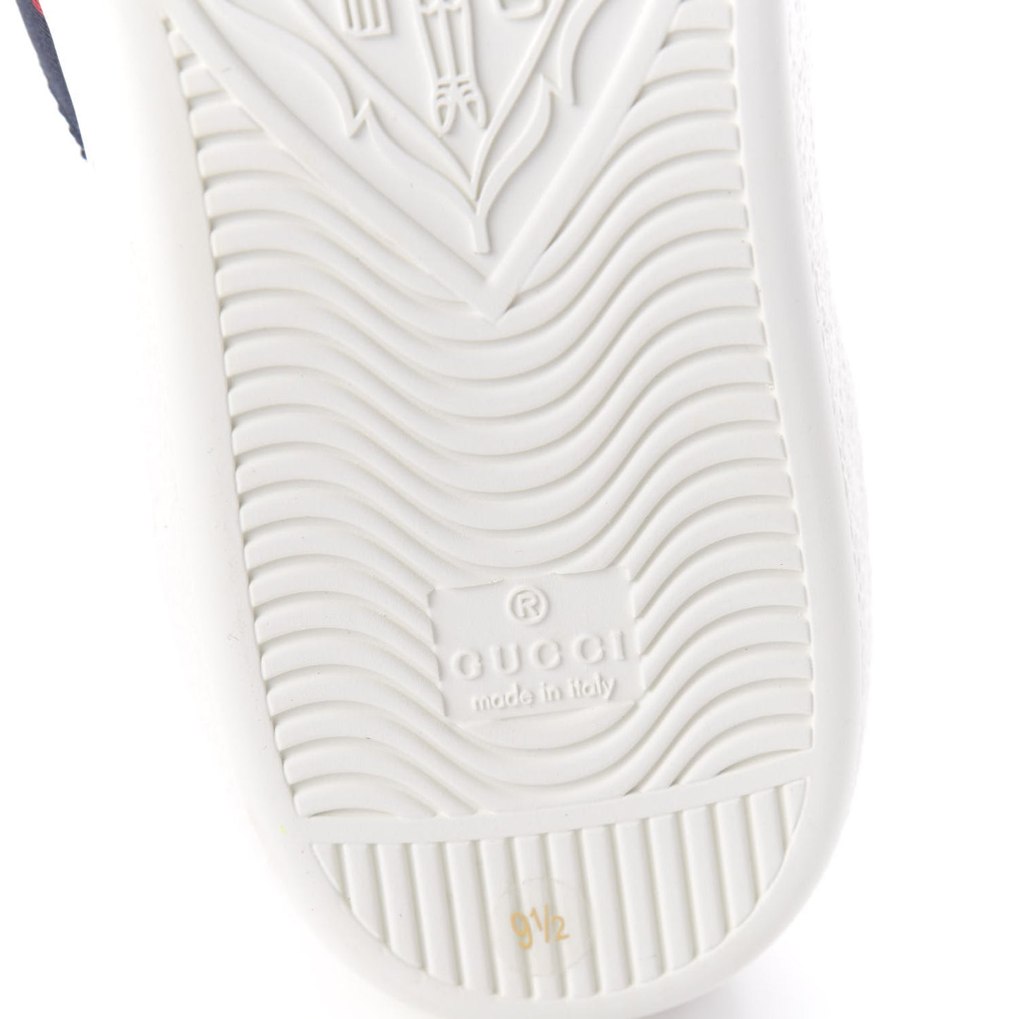 Calfskin Miro Soft Web Bee Embroidered Mens Ace High Top Sneakers 9.5 White