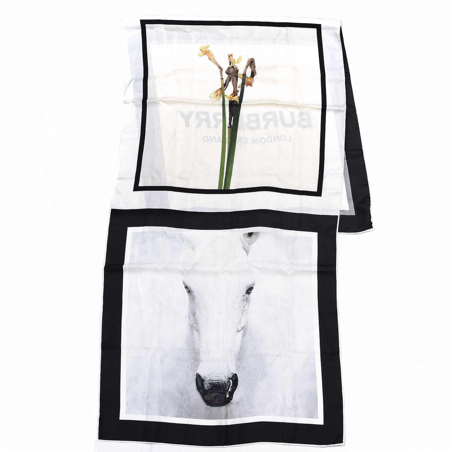 Silk Montage Print Scarf Monochrome