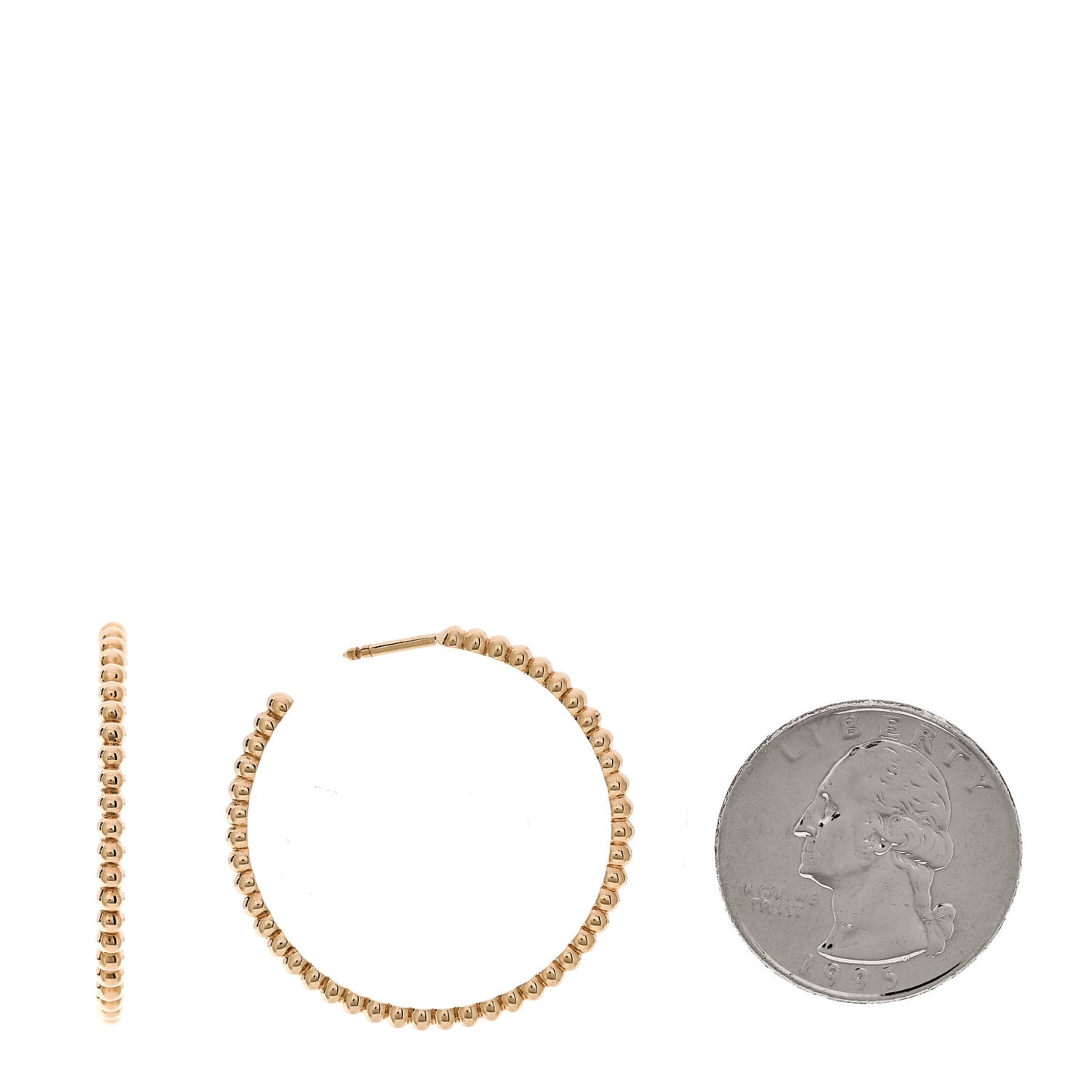18K Yellow Gold Perlee Hoop Earrings