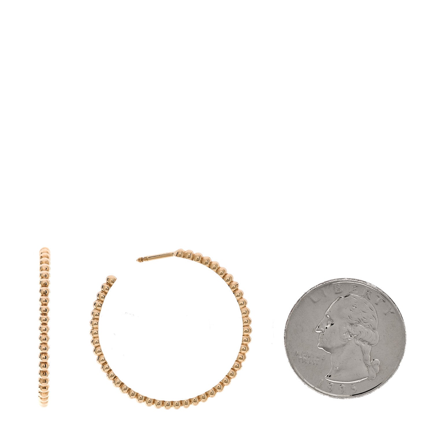 Van Cleef & Arpels 18K Yellow Gold Perlee Hoop Earrings 2 of 5