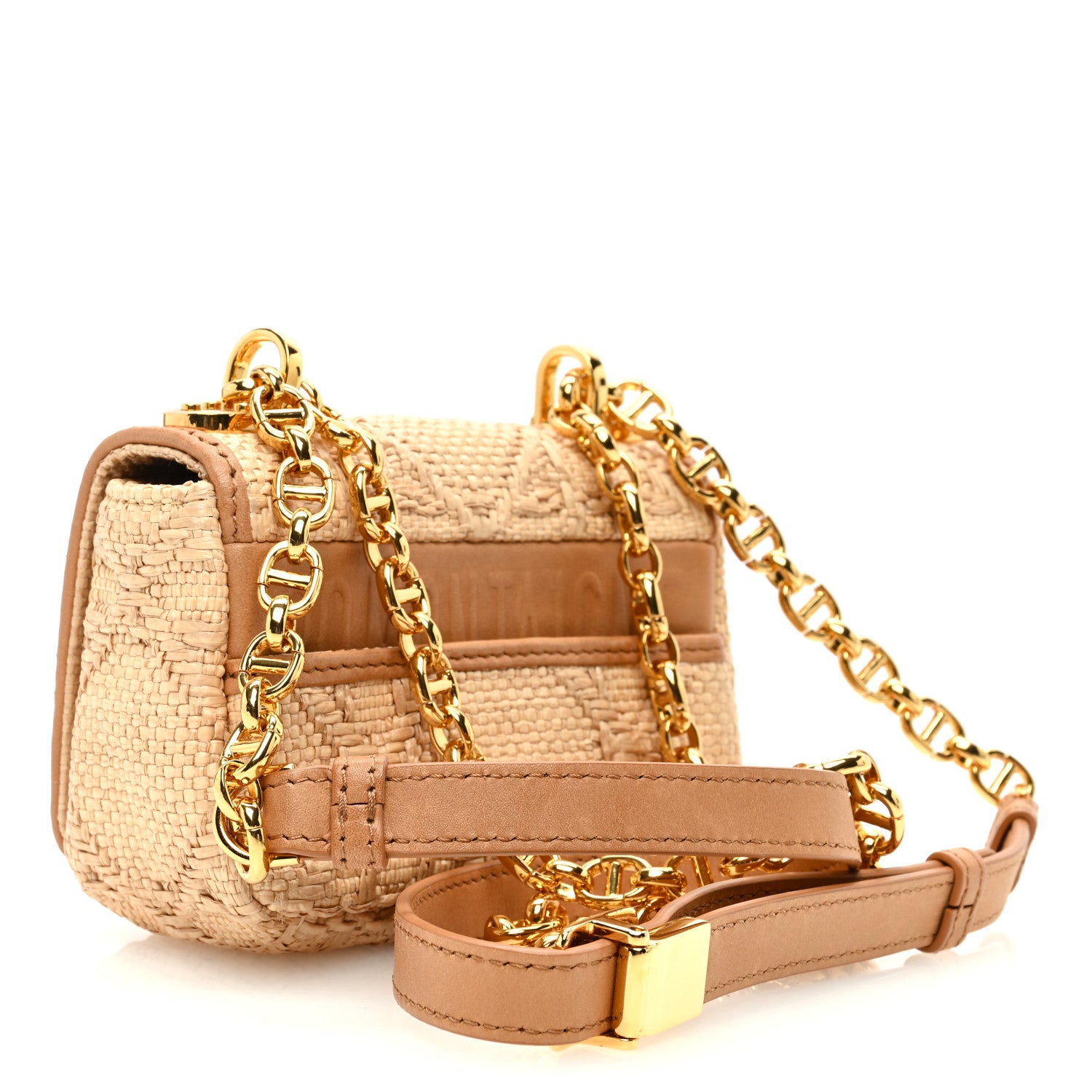 Christian Dior Raffia Macro Cannage Micro Caro Bag Natural 2 of 9