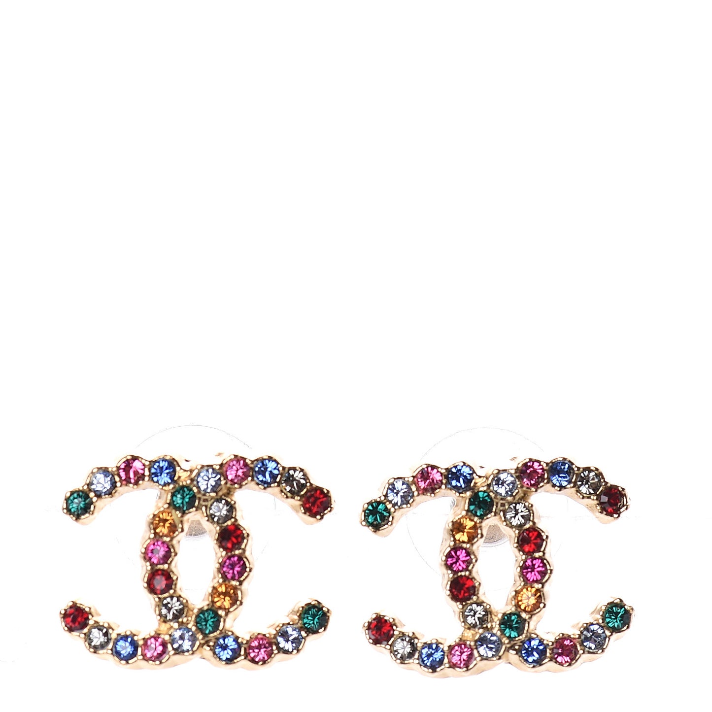 Crystal CC Earrings Gold Multicolor