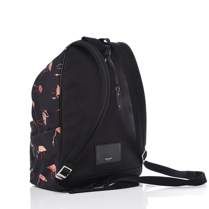 Saint Laurent Nylon Canvas Flamingo Print City Backpack Pink Black 3 of 10