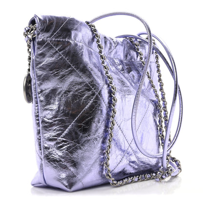 Chanel Metallic Calfskin Quilted Mini Chanel 22 Lilac 3 of 11