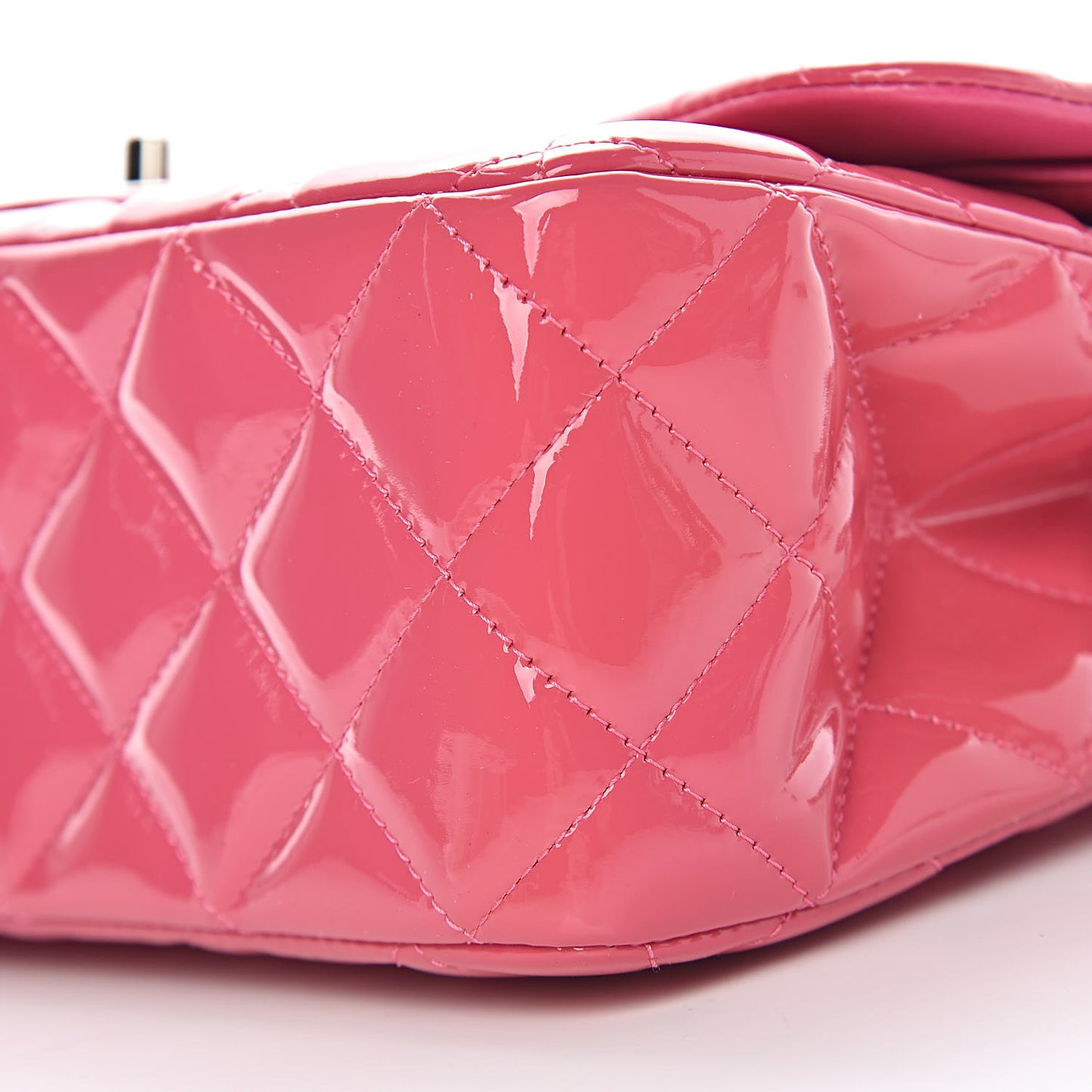 Patent Quilted Jumbo Double Flap Pink