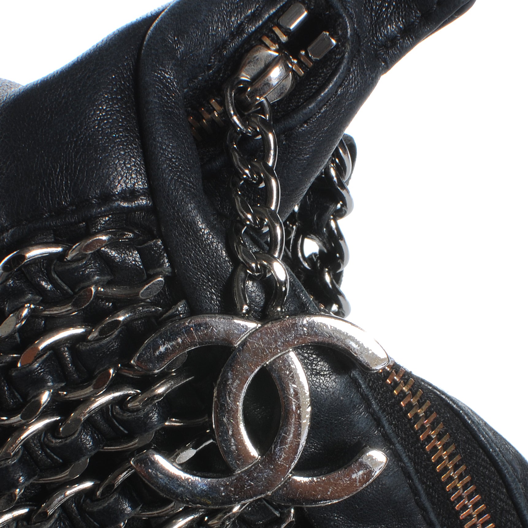 Chanel Lambskin Triple Chain Hobo Black 5 of 8