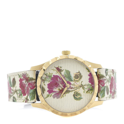 Gucci Stainless Steel Calfskin 38mm G-Timeless Floral Quartz Watch Ivory 3 of 6