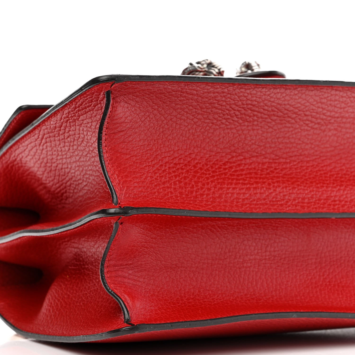 Gucci Dollar Calfskin Crystal Web Medium Dionysus Bamboo Top Handle Bag Hibiscus Red Black Diamond 9 of 14