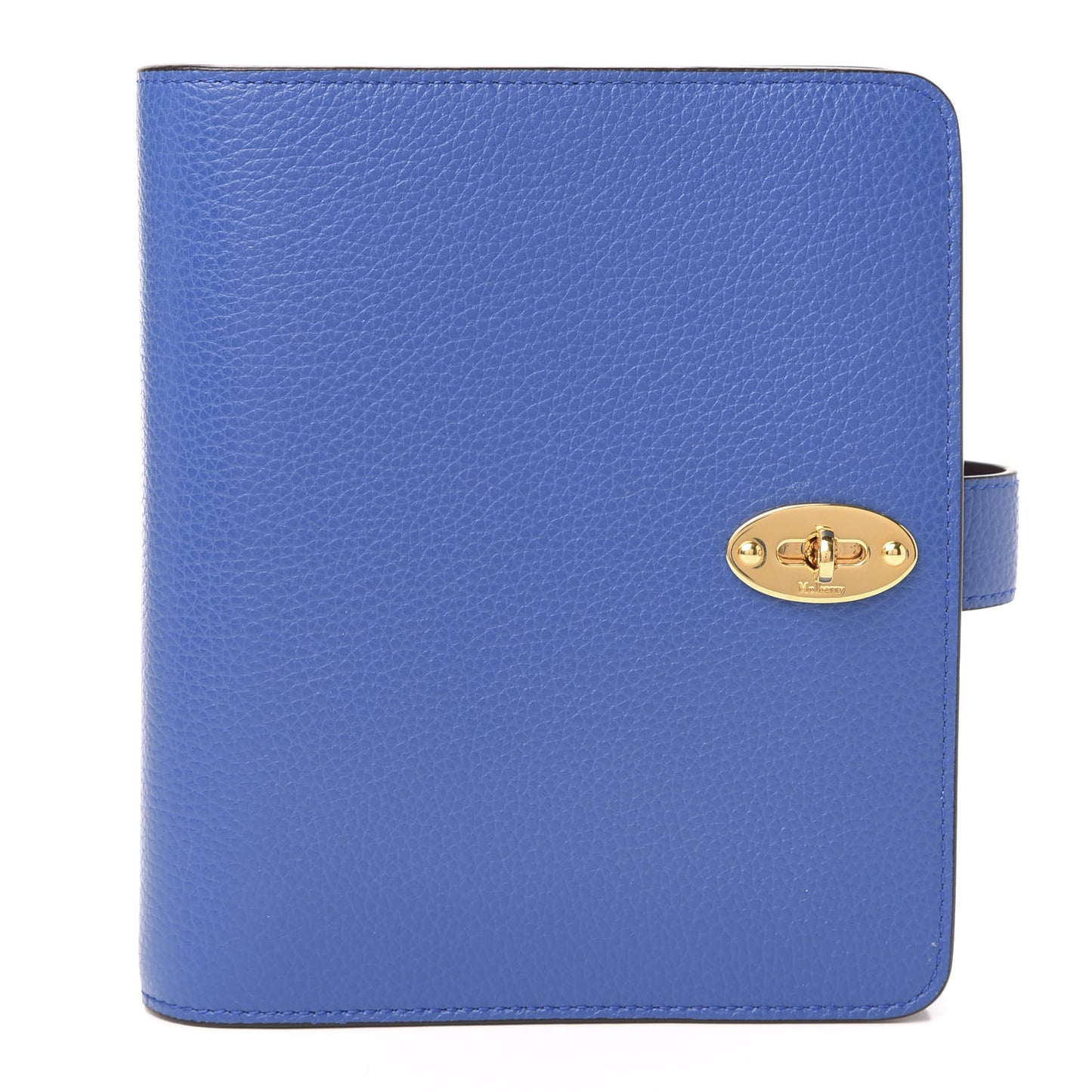 Natural Grain Calfskin Postman's Lock Agenda Porcelain Blue