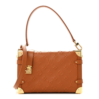 Louis Vuitton Calfskin Debossed Monogram Side Trunk Tan 1 of 10