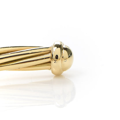 David Yurman 18K Yellow Gold Diamond 4mm Helena Center Station Cuff Bracelet 5 of 5