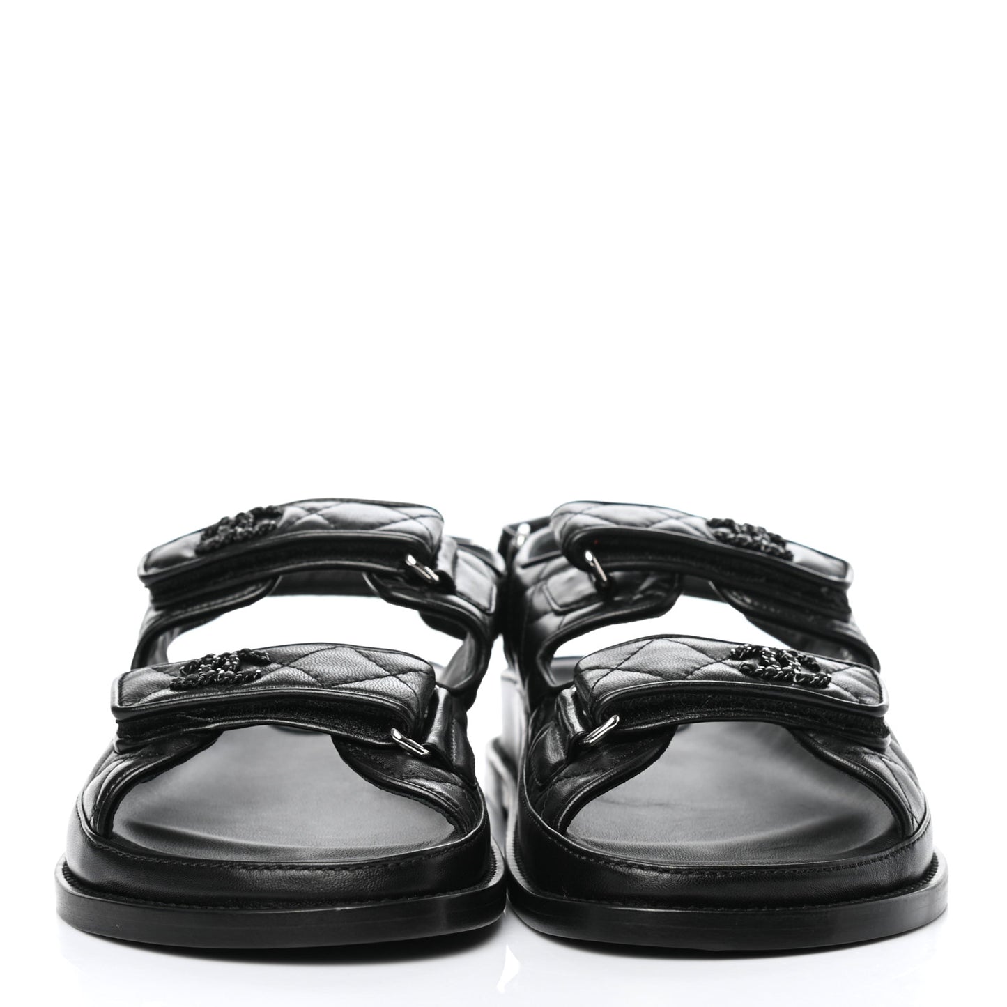 Lambskin Velcro Dad Sandals 38.5 Black