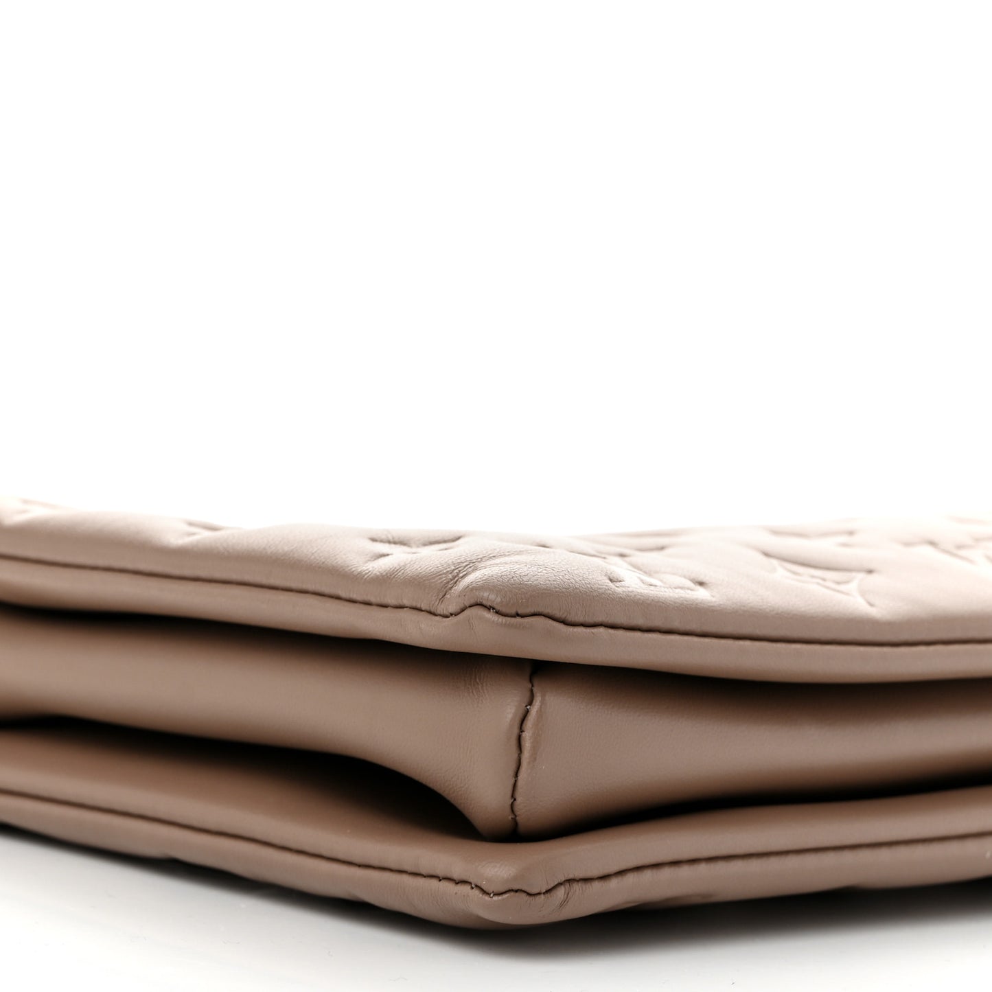 Lambskin Embossed Monogram Coussin MM Taupe