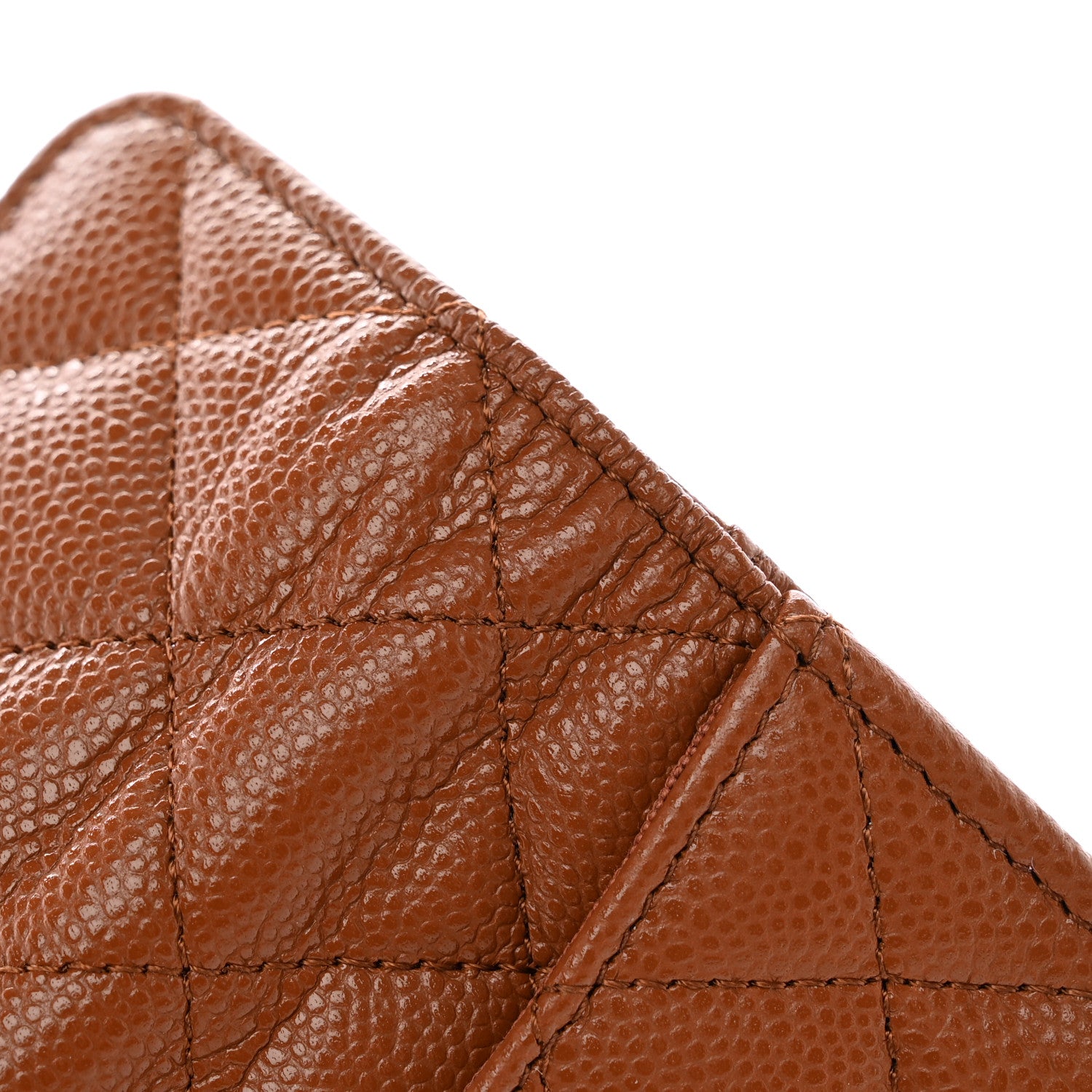 Chanel Caviar Quilted Flap Card Holder Wallet Light Brown 9 of 10