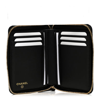 Chanel Lizard Embossed Compact Wallet Black 5 of 8