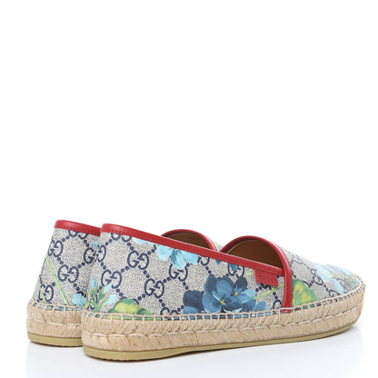 Gucci GG Supreme Monogram Blooms Espadrilles 39 Beige Blue Navy Hibiscus Red 4 of 9