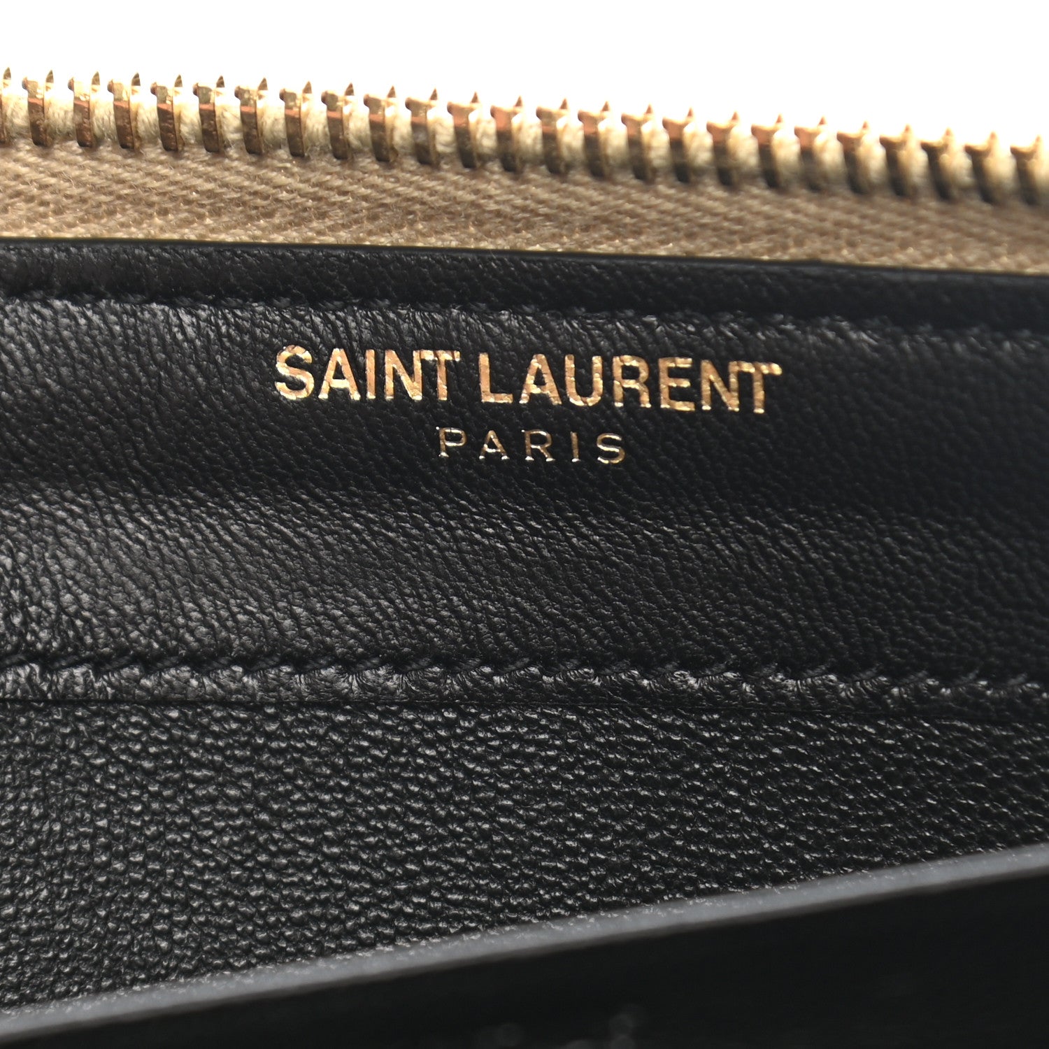 Saint Laurent Calfskin Metallic Monogram Continental Zip Around Wallet Silver 6 of 7