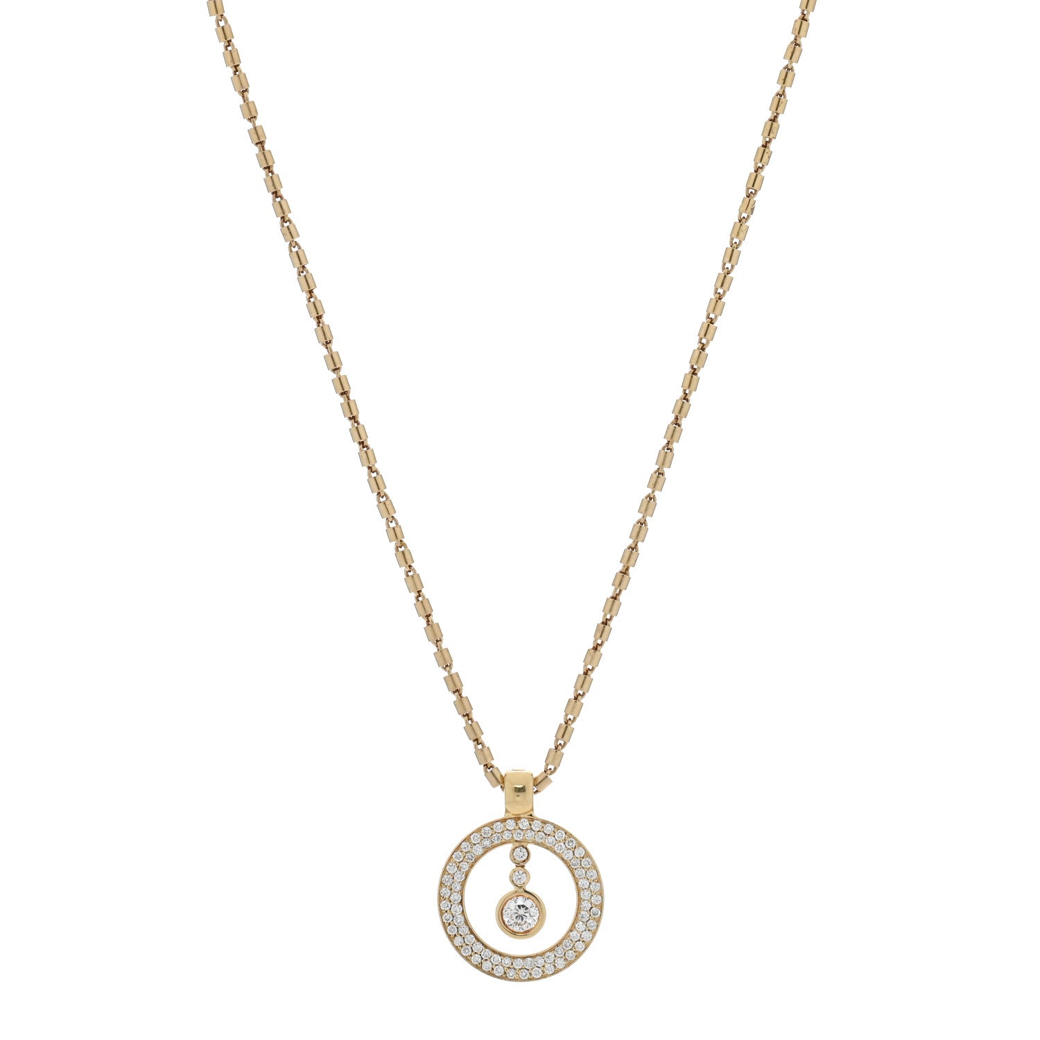 Roberto Coin 18K Yellow Gold Diamond Cento O Pave Necklace 1 of 5