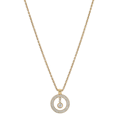 Roberto Coin 18K Yellow Gold Diamond Cento O Pave Necklace 1 of 5