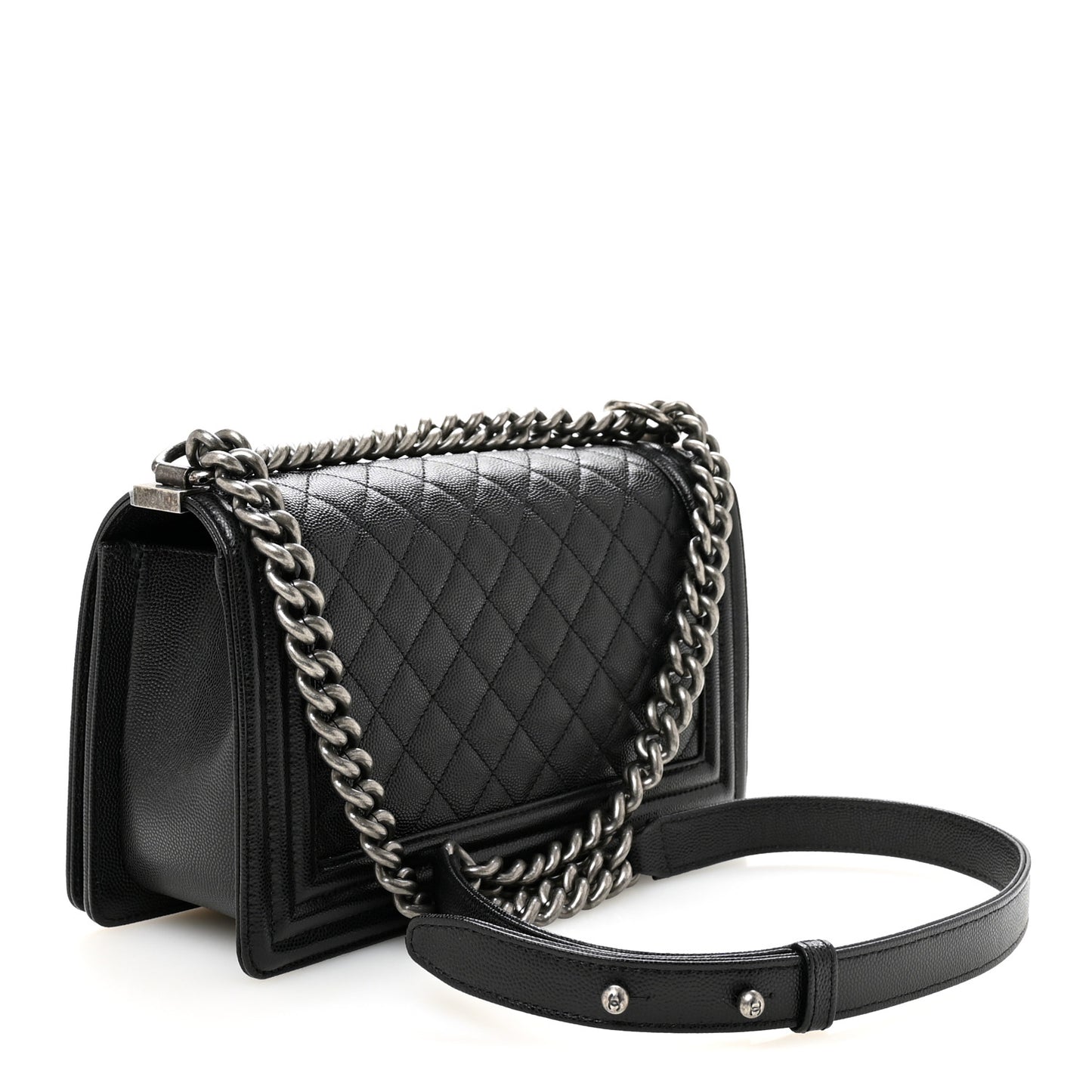 Caviar Quilted Medium Boy Flap Black