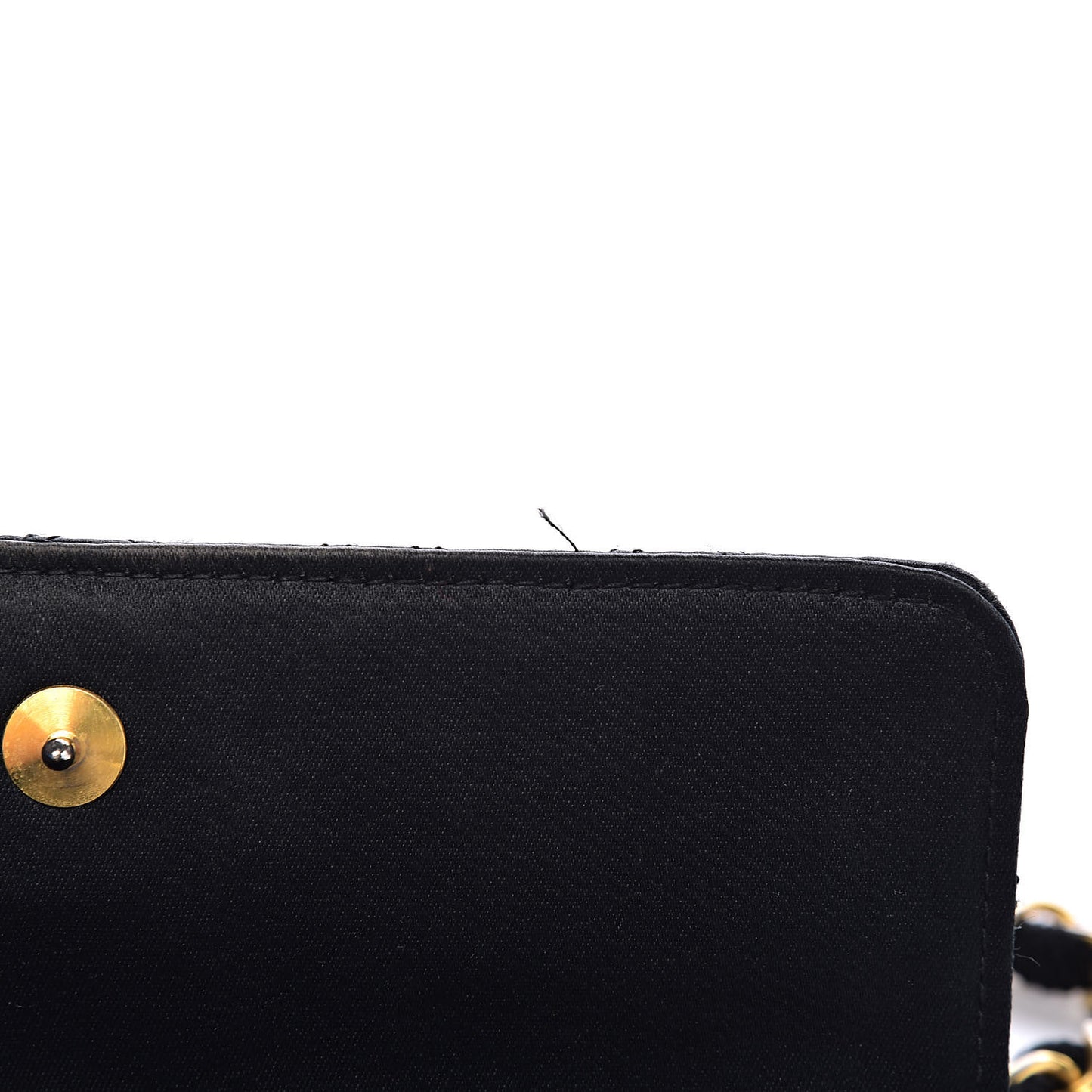Satin Double Stitched Mini Single Flap Black