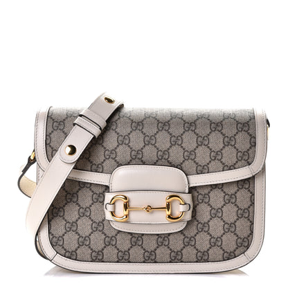 Gucci GG Supreme Monogram Horsebit 1955 Shoulder Bag Beige Mystic White 1 of 4